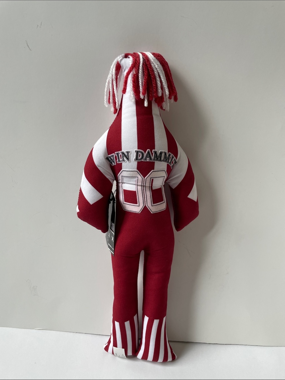 NIB Dammit Doll Red & White Striped Plush Stress Doll - Picture 3 of 4